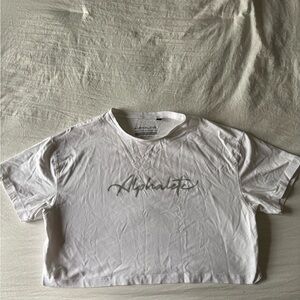White Alphalete Crop Top